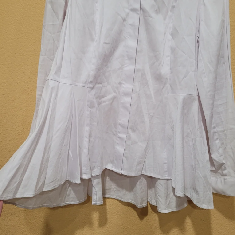 Michael Kors White Long Sleeve Button-Front Tunic Top